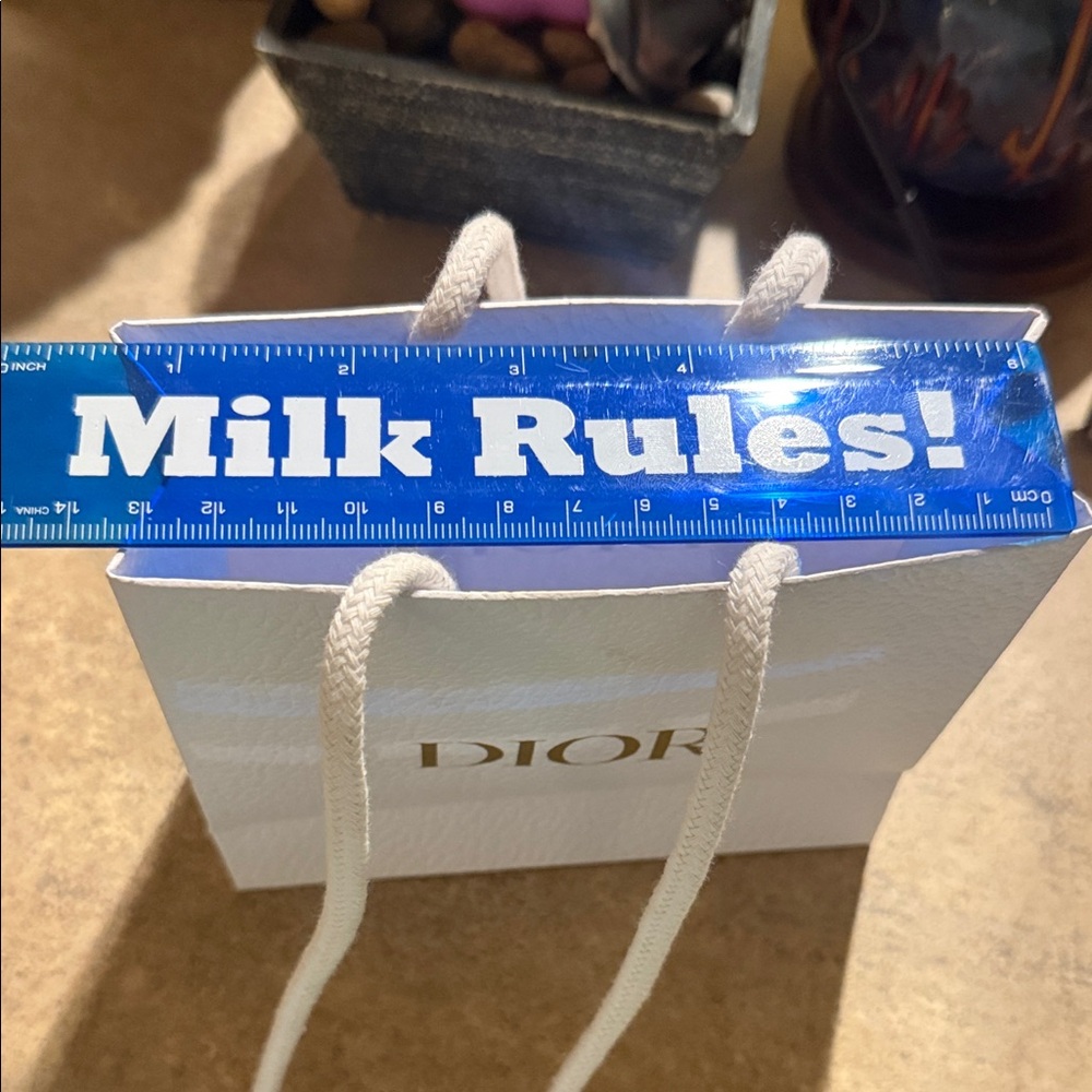 Dior White and Gold Luxury shopping bag